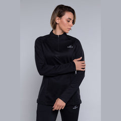 Quick Dry Quarter Zipper in Black - Sporty Pro