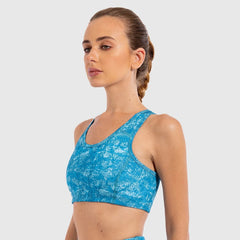 Nothing But Net Sports Bra in Aqua - Sporty Pro