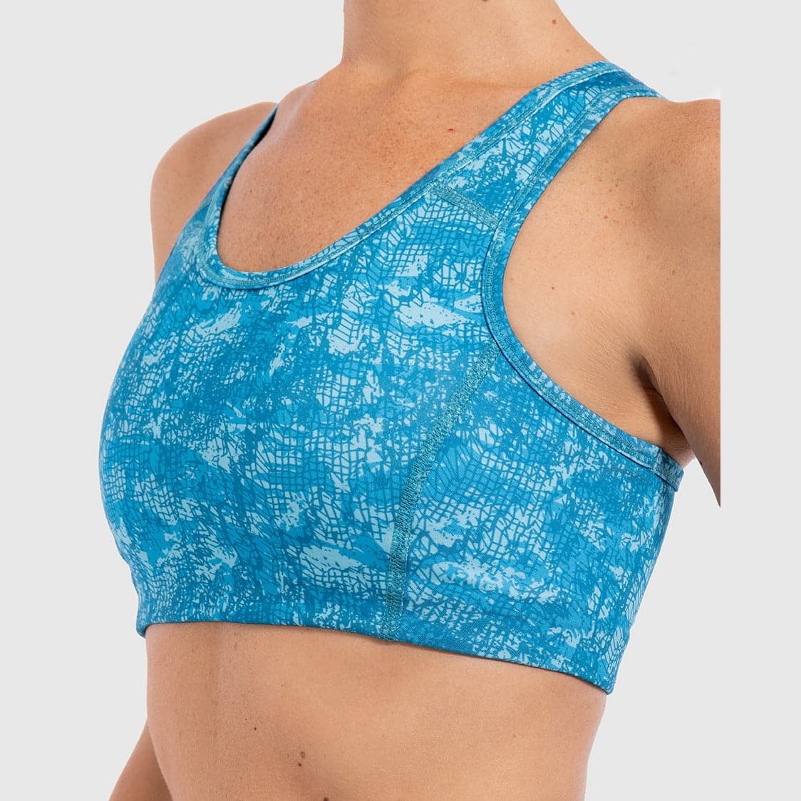 Nothing But Net Sports Bra in Aqua - Sporty Pro