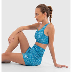 Nothing But Net Sports Bra in Aqua - Sporty Pro
