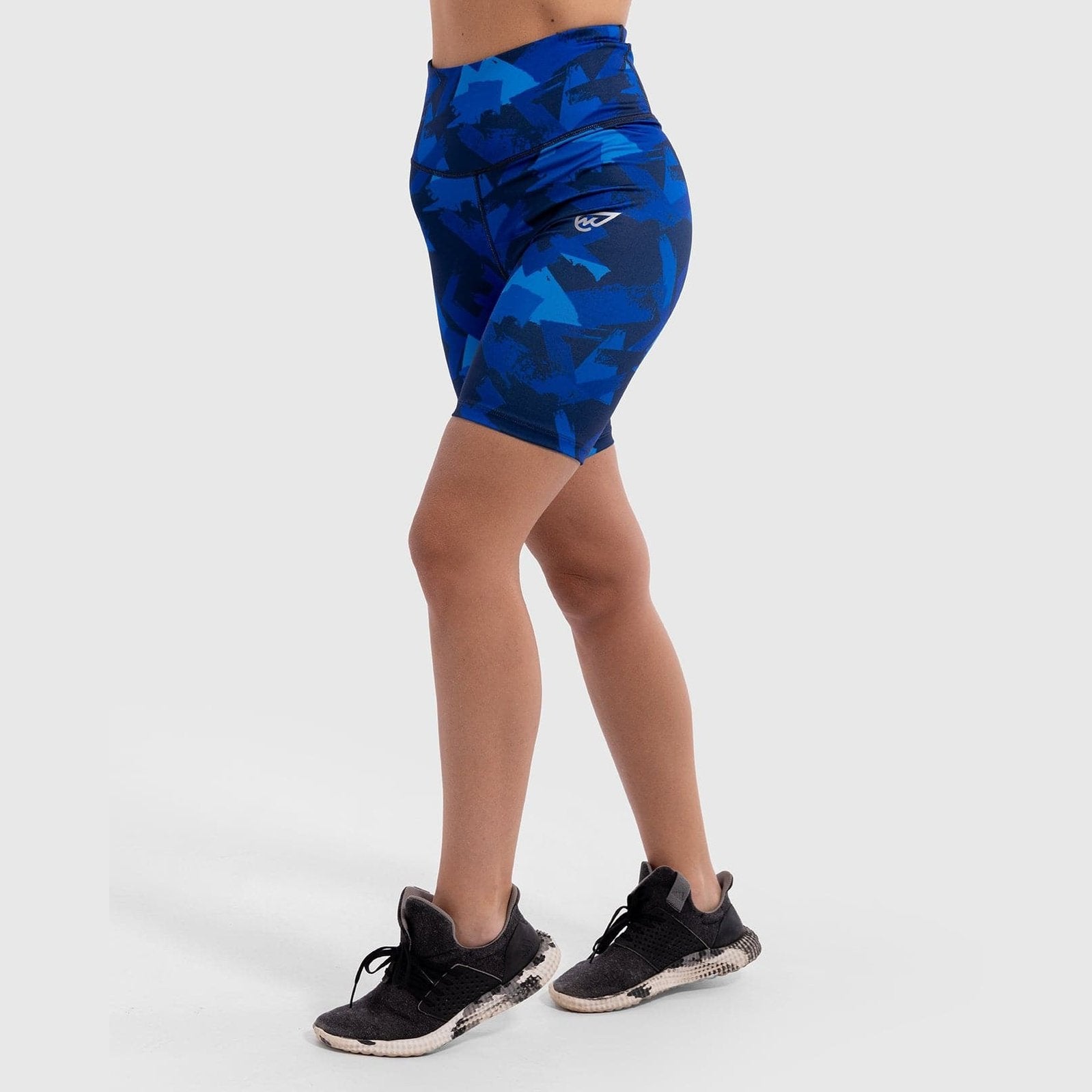 Geo Print Biker Short in Blue - Sporty Pro