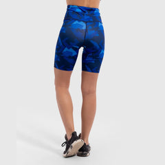 Geo Print Biker Short in Blue - Sporty Pro