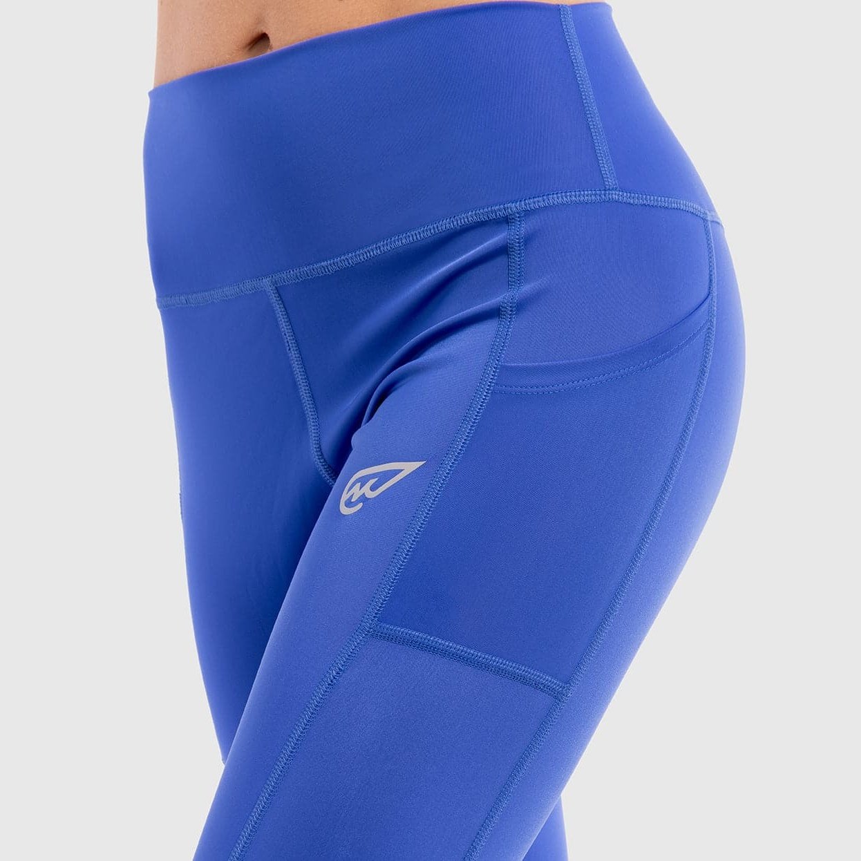 Solid Mid Rise Legging in Blue - Sporty Pro