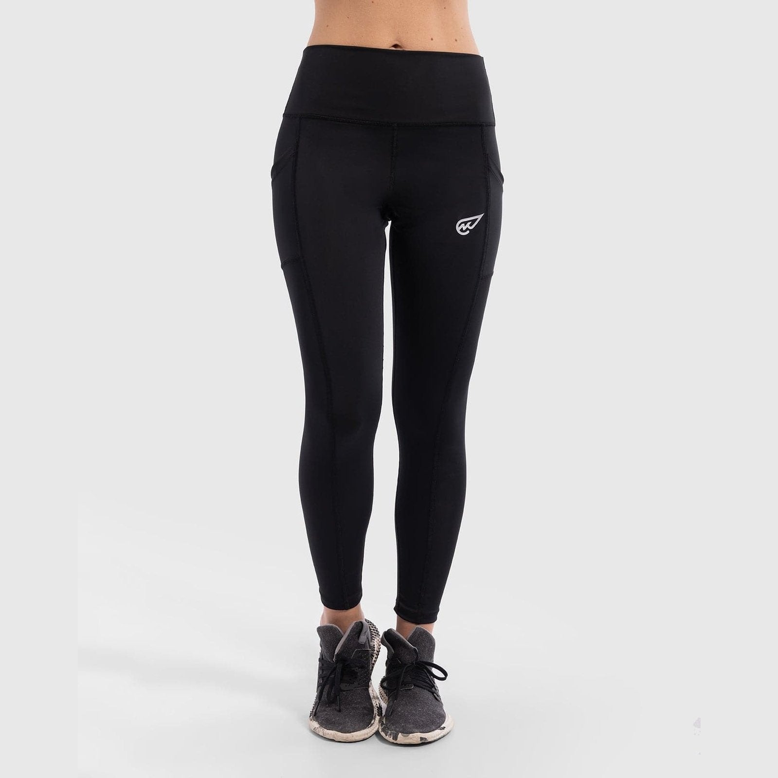 Solid Mid Rise Legging in Black - Sporty Pro