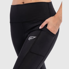 Solid Mid Rise Legging in Black - Sporty Pro