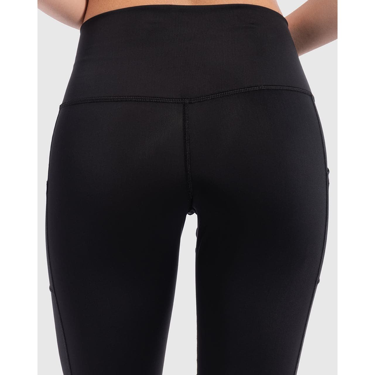 Solid Mid Rise Legging in Black - Sporty Pro