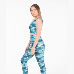 One Shoulder Camo Printed Bra - Sporty Pro