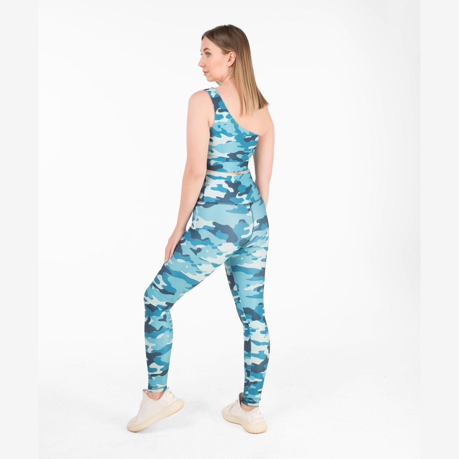 One Shoulder Camo Printed Bra - Sporty Pro