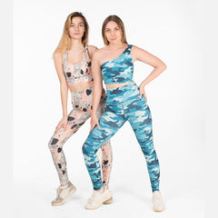 One Shoulder Camo Printed Bra - Sporty Pro