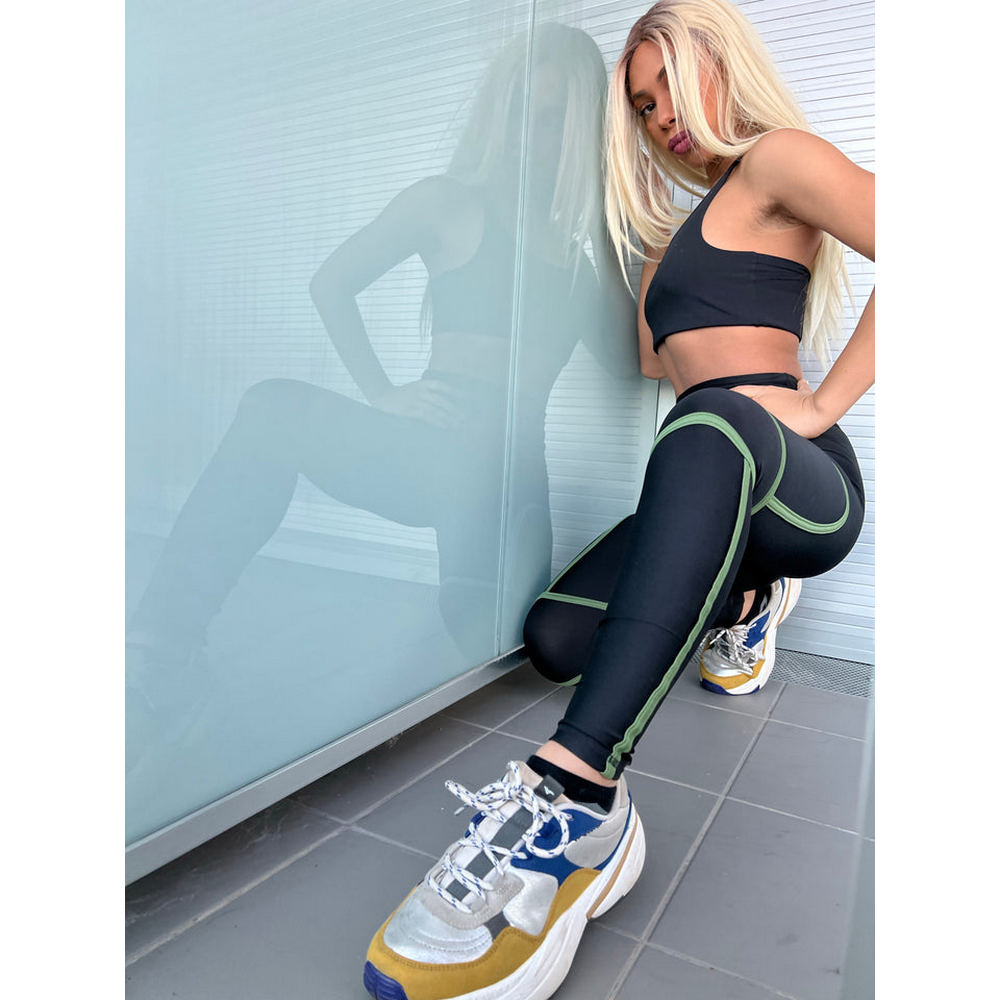 Set - Activ Leggings (Khaki) x The Rio Top - Sporty Pro