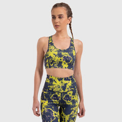 Lava Print Padded Sports Bra in Neon - Sporty Pro