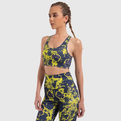 Lava Print Padded Sports Bra in Neon - Sporty Pro