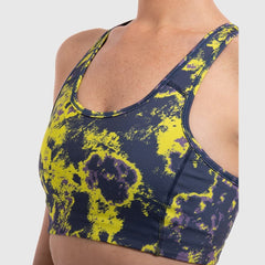 Lava Print Padded Sports Bra in Neon - Sporty Pro