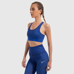 Snake Skin Padded Sports Bra in Blue - Sporty Pro