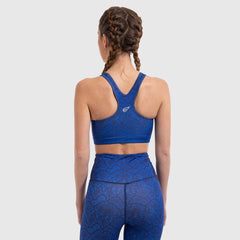 Snake Skin Padded Sports Bra in Blue - Sporty Pro