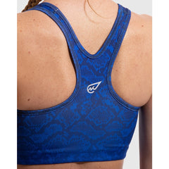 Snake Skin Padded Sports Bra in Blue - Sporty Pro