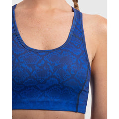 Snake Skin Padded Sports Bra in Blue - Sporty Pro