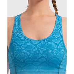 Snake Skin Padded Sports Bra in Aqua - Sporty Pro