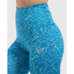 Snake Skin Print Legging in Aqua - Sporty Pro