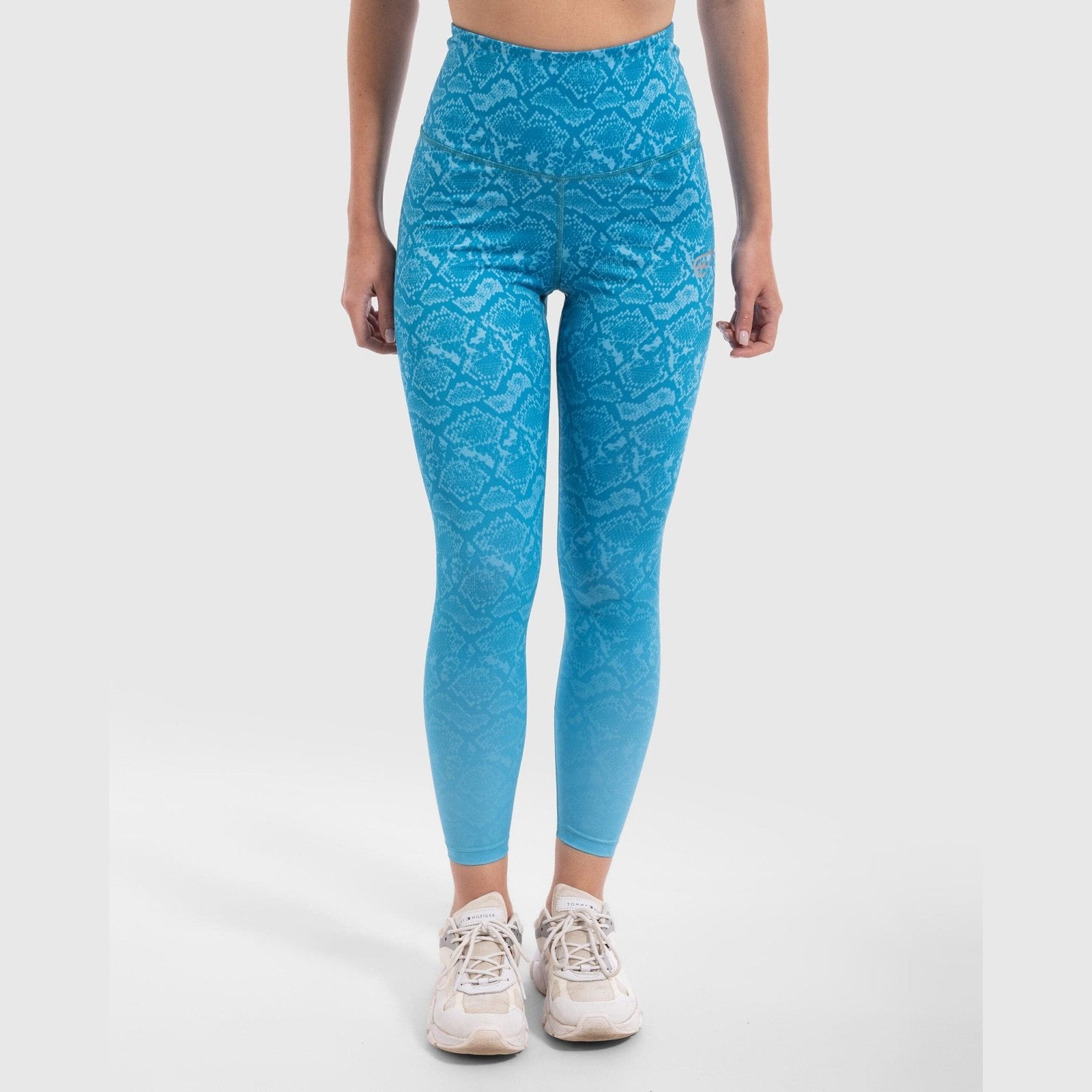 Snake Skin Print Legging in Aqua - Sporty Pro