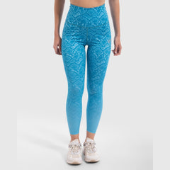 Snake Skin Print Legging in Aqua - Sporty Pro