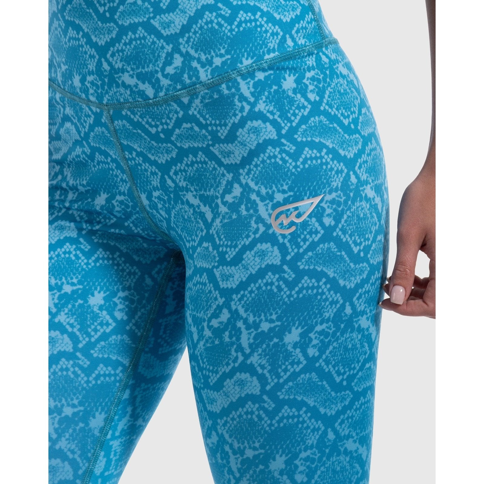 Snake Skin Print Legging in Aqua - Sporty Pro