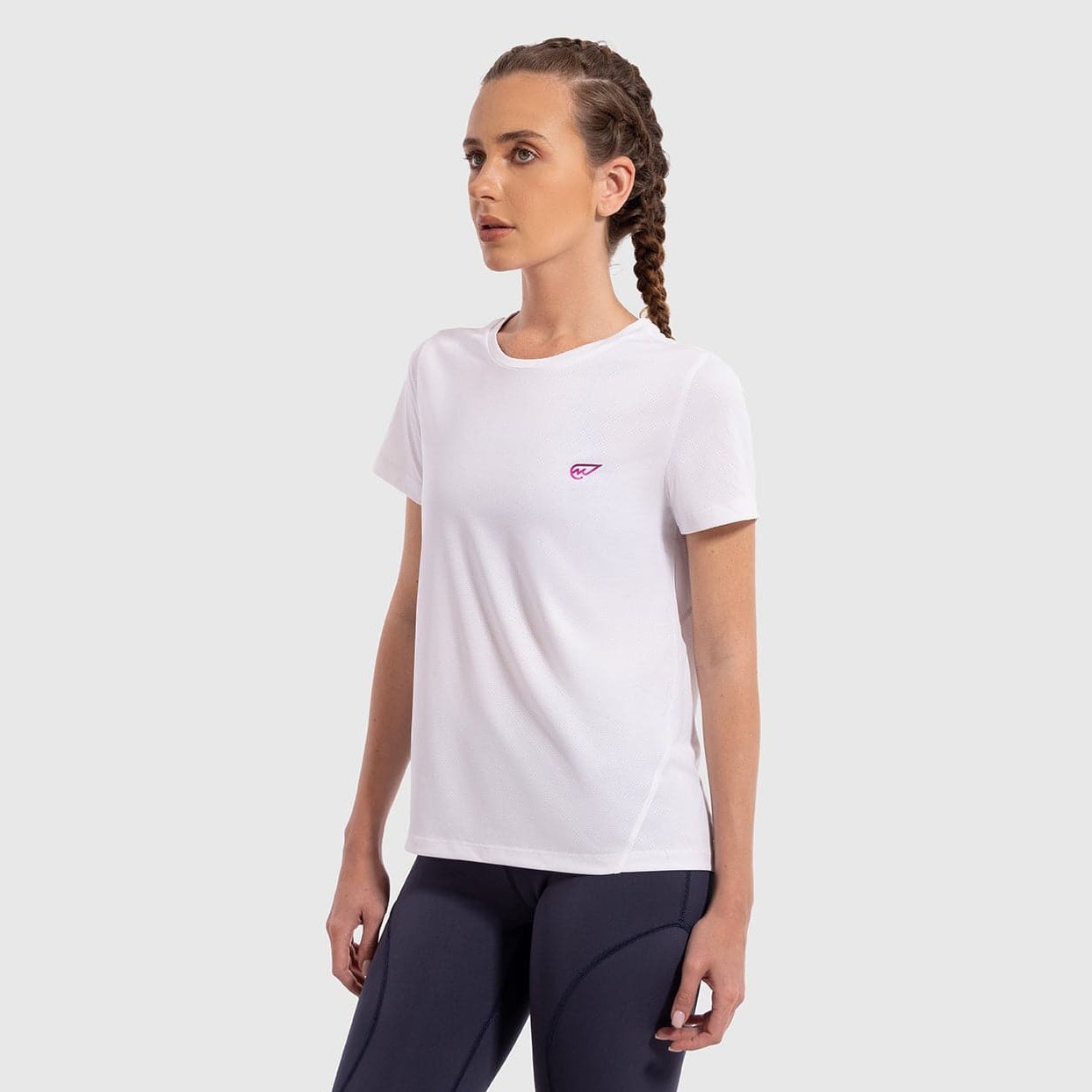 Solid Color Training Crew in White - Sporty Pro