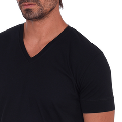T-Shirt Basic V-Neck - Black