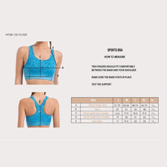 Snake Skin Padded Sports Bra in Aqua - Sporty Pro