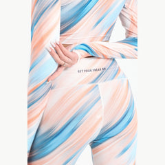 Ombre stripes high waisted printed leggings