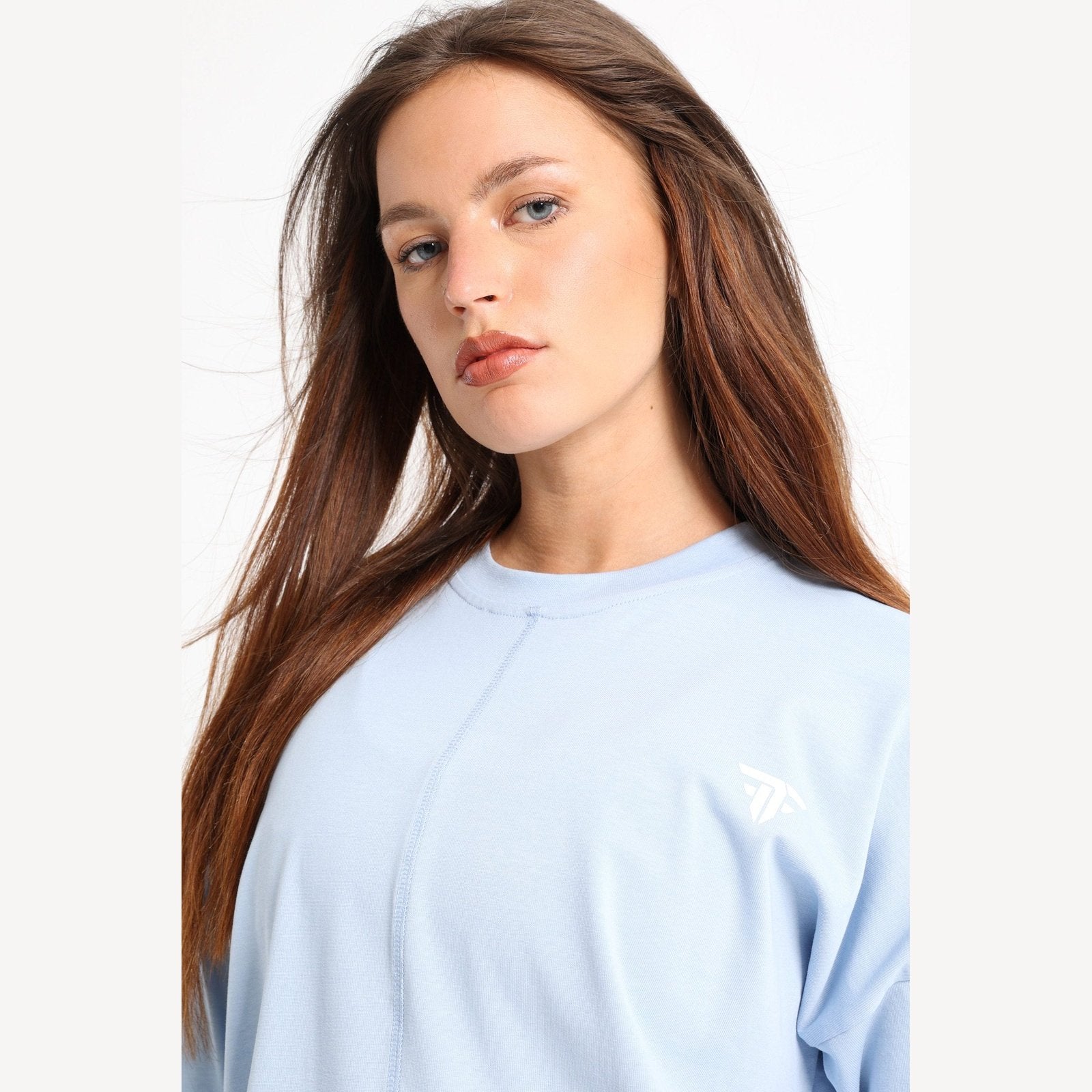 Oversized seam t-shirt in pastel blue
