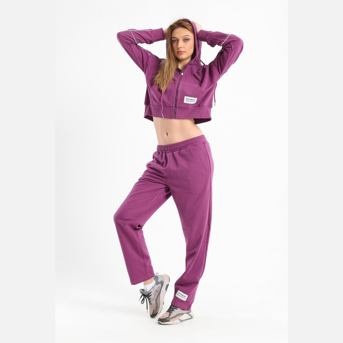 Chill oversized piping set in purple
