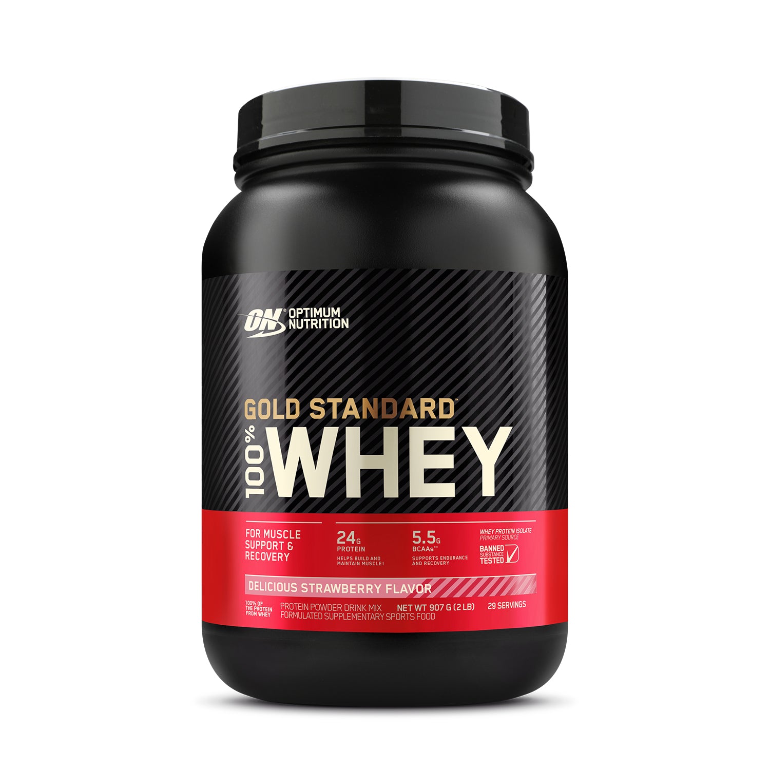 Gold Standard 100 Whey Protein Powder - Delicious Strawberry 907 Grams (2 lbs) 29 Servings