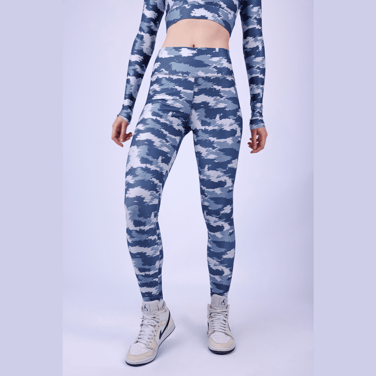 Smoke Grey Camo Printed Leggings