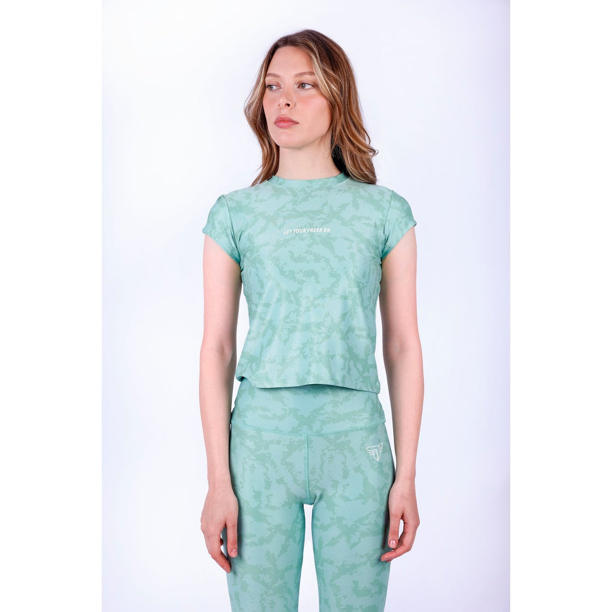 Mint Camouflage Training Short Sleeve Top