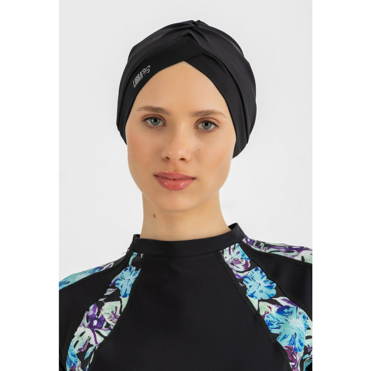 Black Sleek Swim Turban