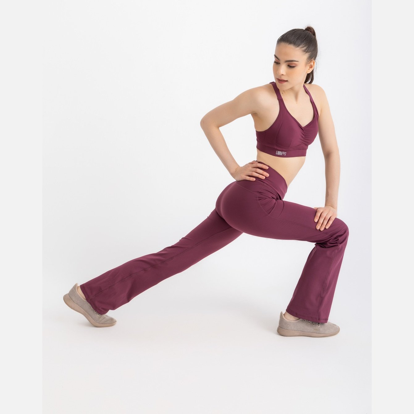 V-Flare Leggings -Crushed Violets