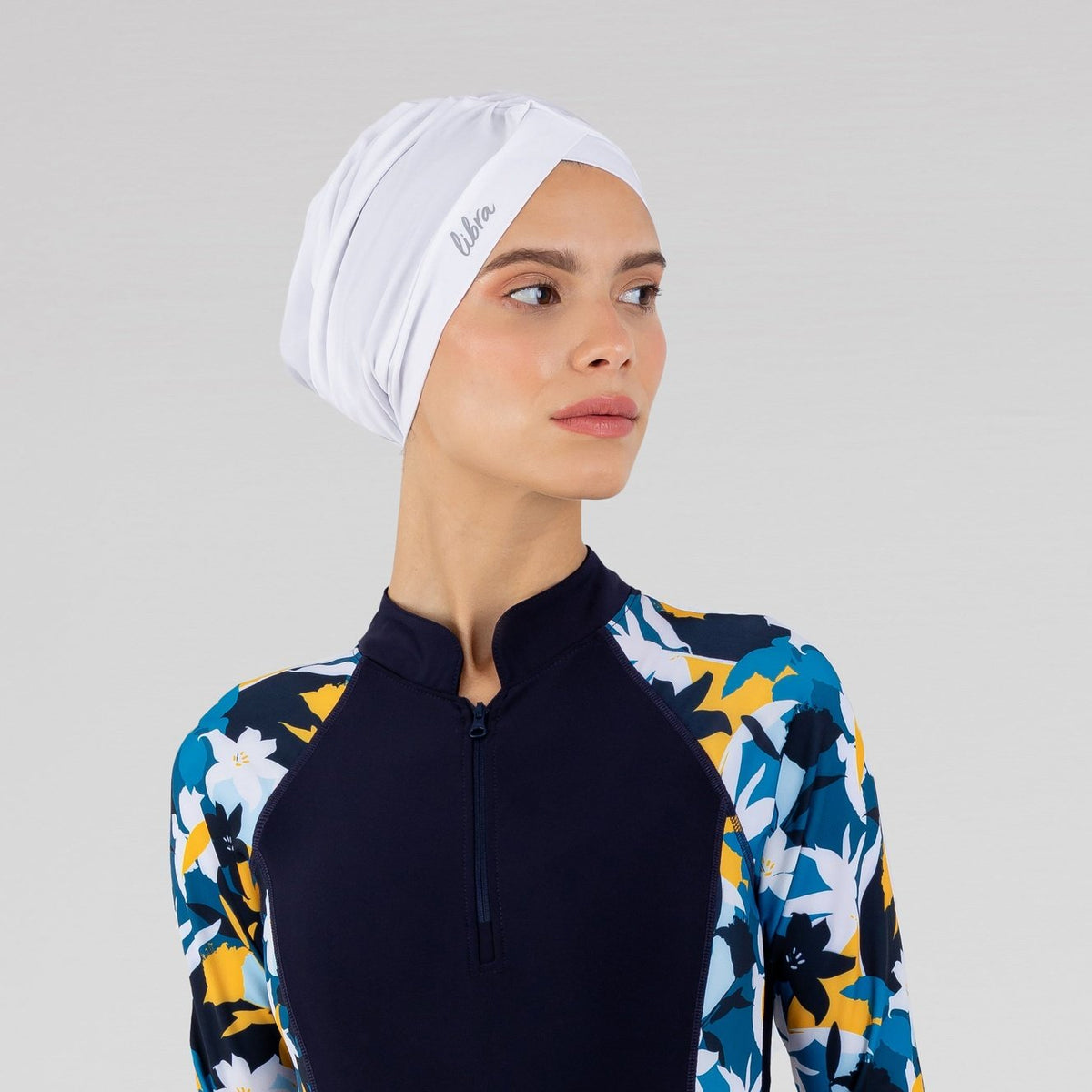 White Sleek Swim Turban