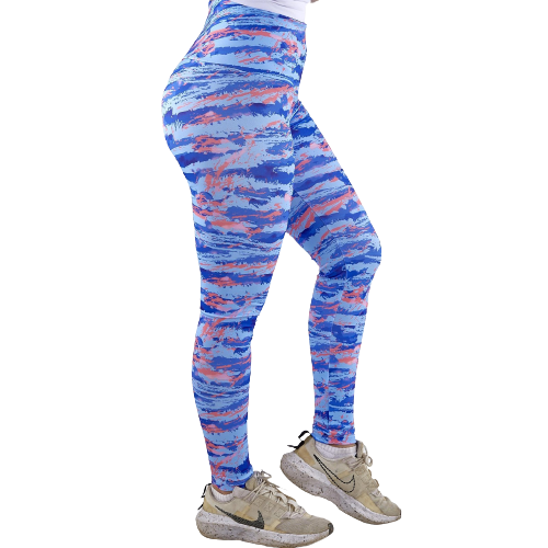 High Waisted Purple Stripe Leggings