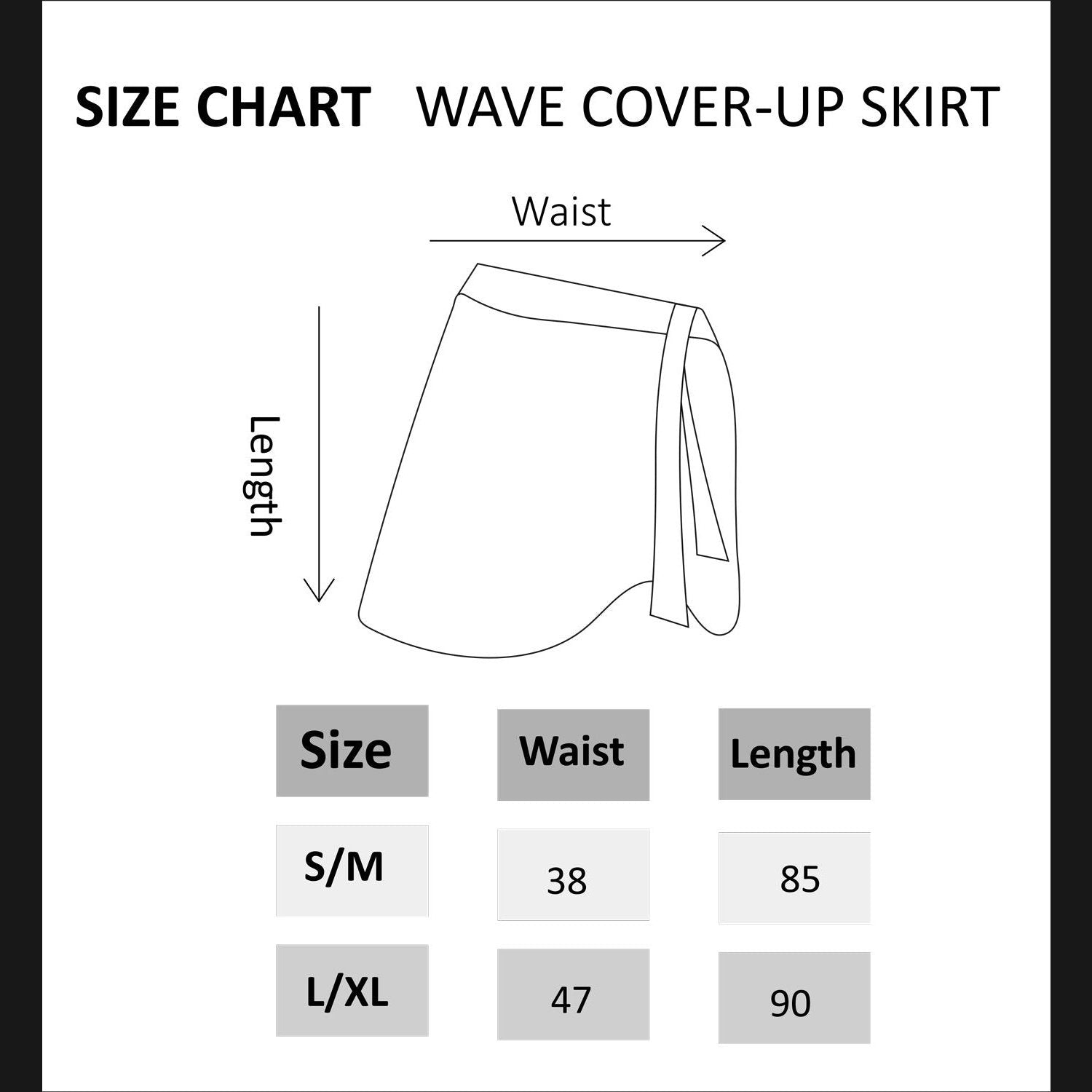 Black Wave Cover Up Skirt