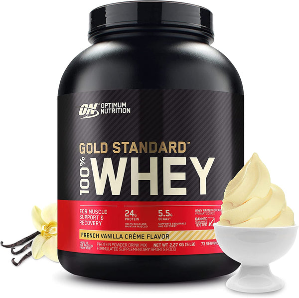 Gold Standard 100 Whey Protein Powder - French Vanilla Creme 227 Kgs (5 lbs) 73 Servings