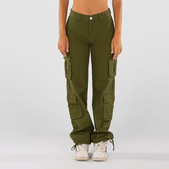 Baggy Midd Rise Cargo Army Green