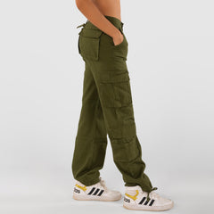 Baggy Midd Rise Cargo Army Green
