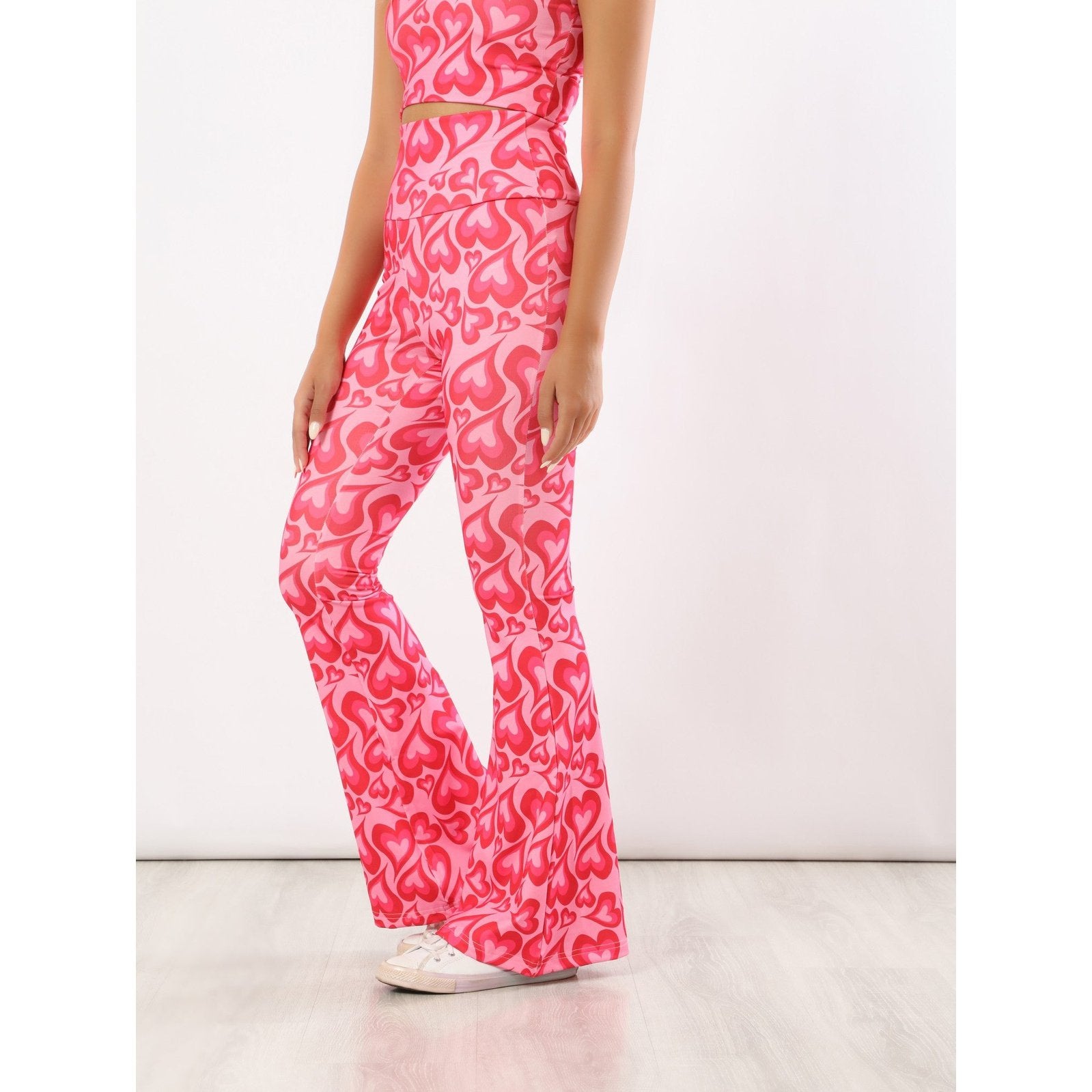 Heart Flared Printed Trousers - Sporty Pro