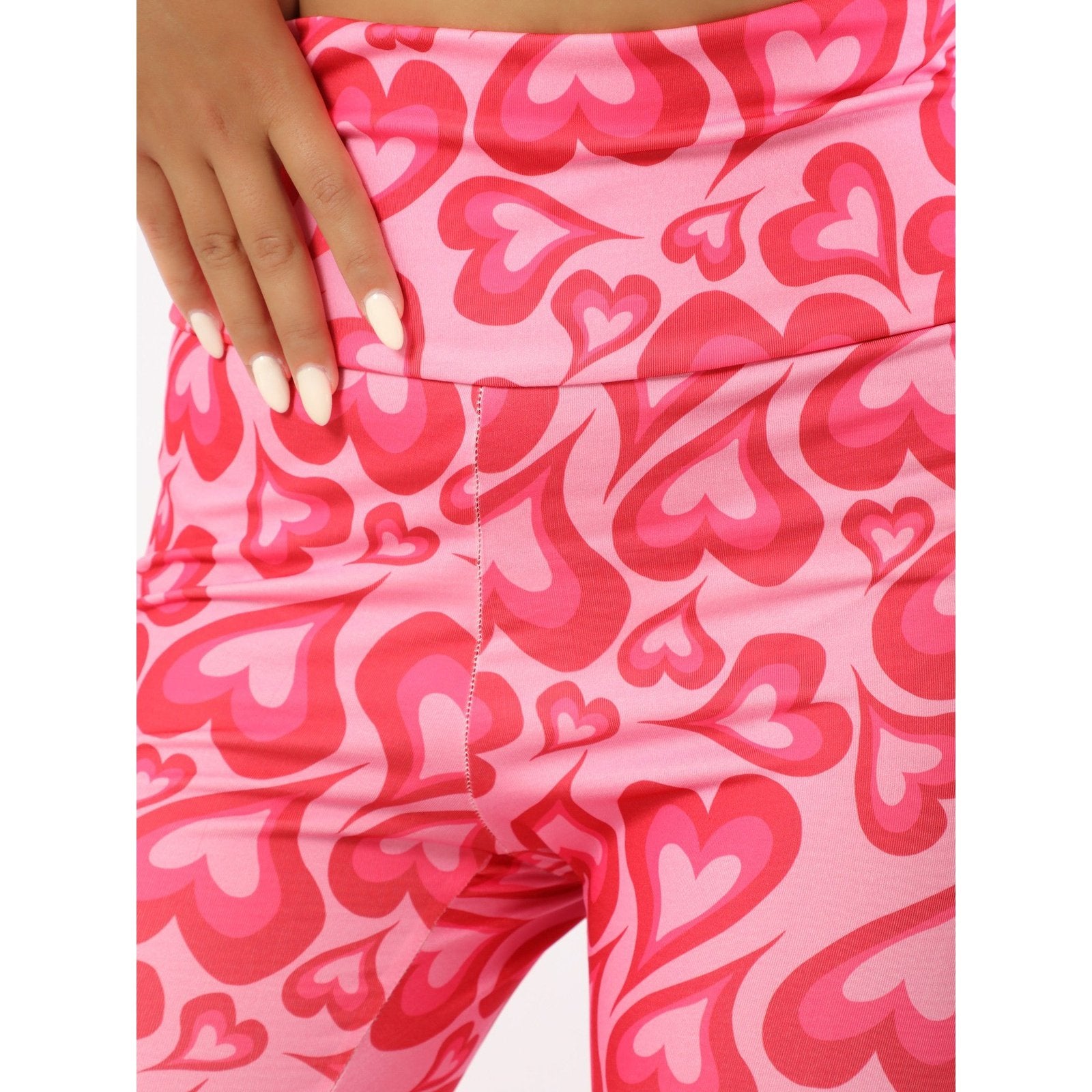 Heart Flared Printed Trousers - Sporty Pro