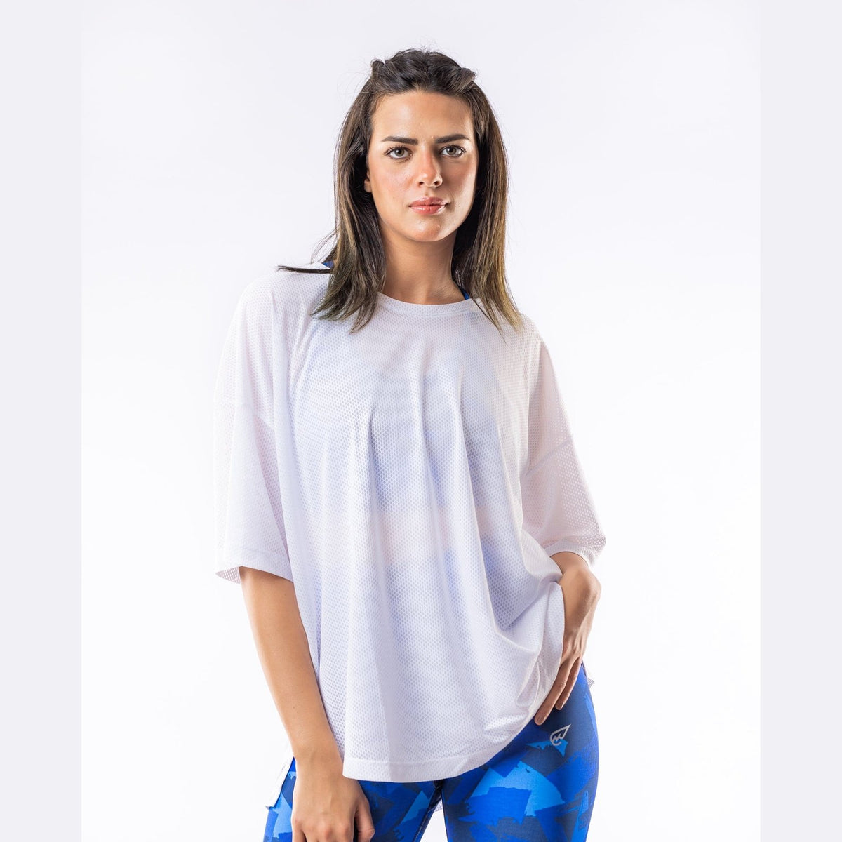 Breathable Mesh T-Shirt in White - Sporty Pro