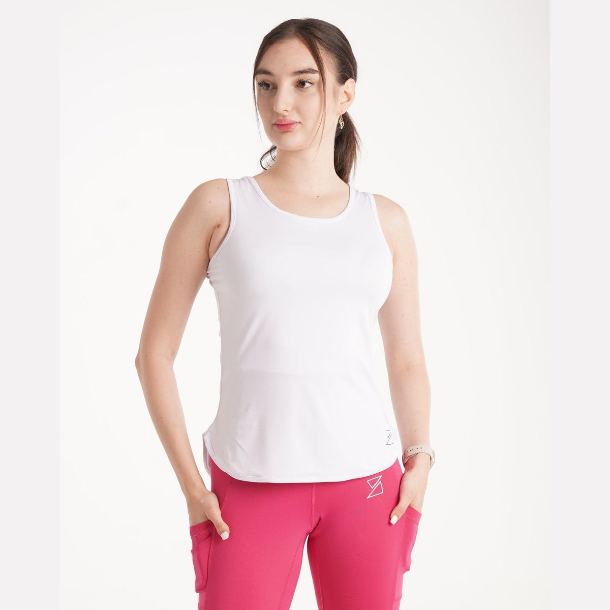 White Sleeveless Workout Shirt