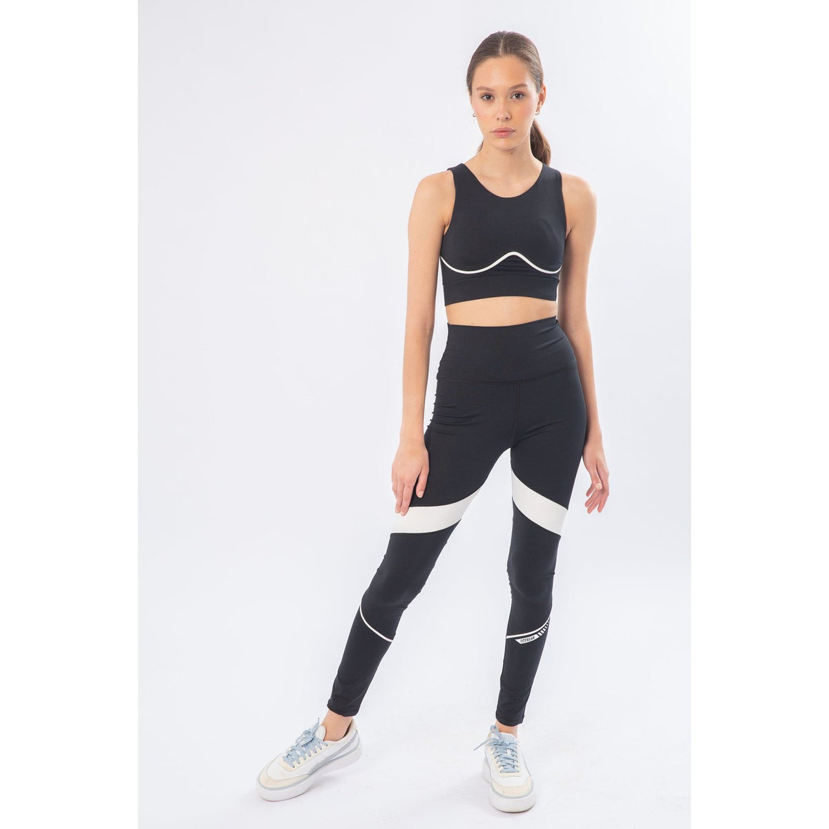 Black Piping Color Block Leggings