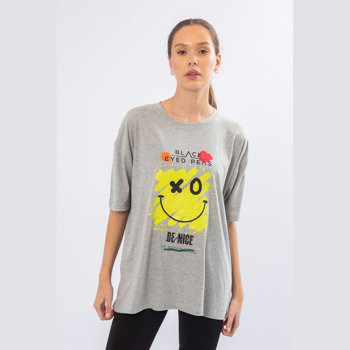 Be Nice Printed T-Shirt In Gray