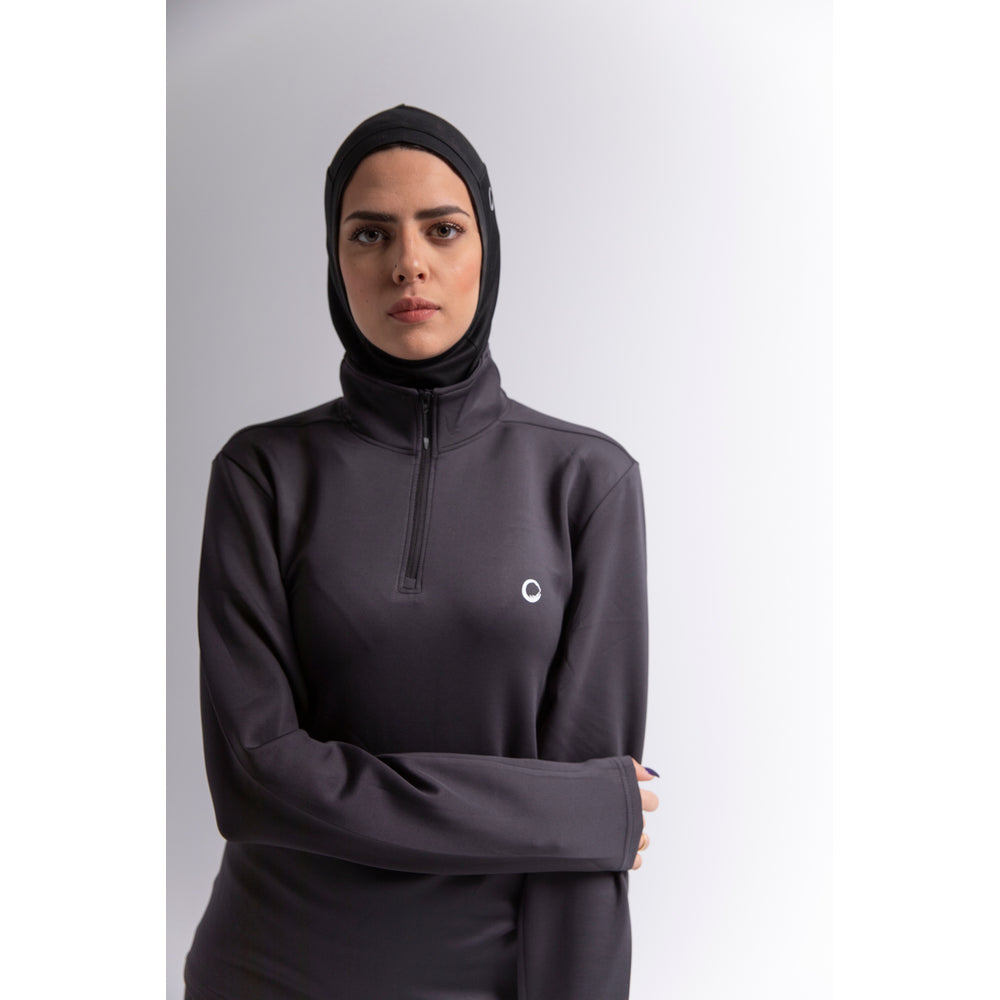 Quarter Zipper Black - Unisex - Sporty Pro
